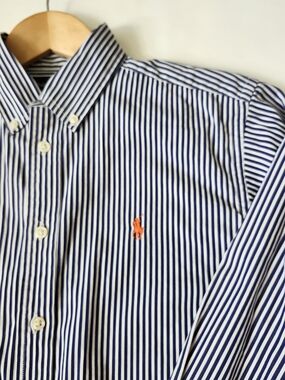 Polo by Ralph Lauren Navy & White Striped Button-Down Shirt